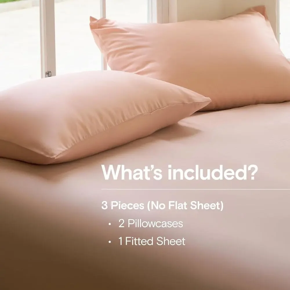 NWT Sijo DOZ Bamboo Sheet Set 3 PC 2 Pillowcases Fitted Sheet Blush Pink Full